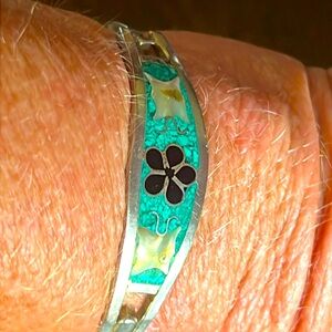 Mexican Alpaca Hinged Bracelet (small wrist)